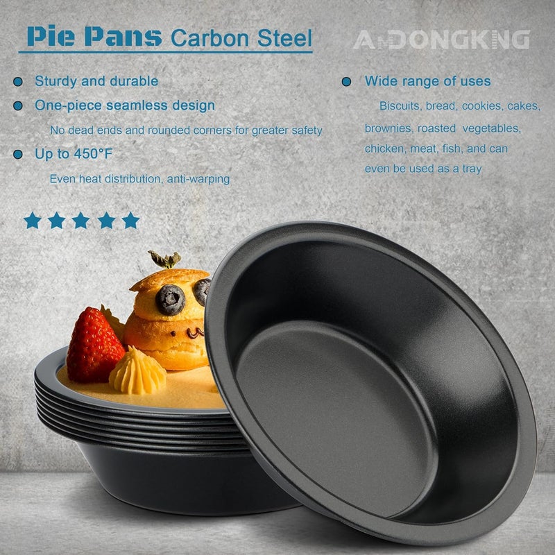 AmDONGKING 5 inch Pie Tins, 8 Pack Mini Pie Pan for Oven and Instant Pot Baking - Image 3